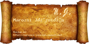 Marozsi Józsiás névjegykártya